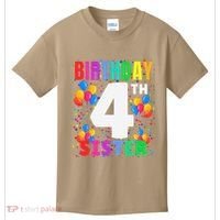 4 Years Old ItS My 4th Birthday Crew Balloons For Sister Kids T-Shirt thumb 0