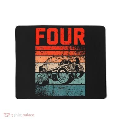 4 Year Old 4th Birthday Monster Truck Mousepad