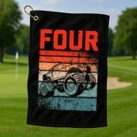 4 Year Old 4th Birthday Monster Truck Golf Towel thumb 1