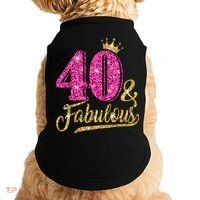 40 Years Old Gift 40 & Fabulous 40th Birthday Pink Crown Doggie Tank thumb 0