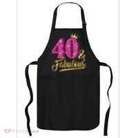 40 Years Old Gift 40 & Fabulous 40th Birthday Pink Crown Apron thumb 0
