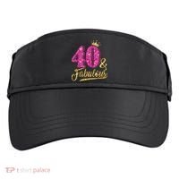 40 Years Old Gift 40 & Fabulous 40th Birthday Pink Crown Adult Drive Performance Visor thumb 0