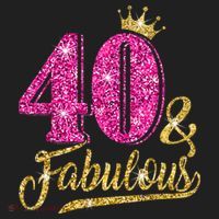 40 Years Old Gift 40 & Fabulous 40th Birthday Pink Crown Women's Dry Zone Grid Polo thumb 2
