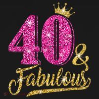 40 Years Old Gift 40 & Fabulous 40th Birthday Pink Crown Women's Hoodie thumb 2