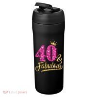 40 Years Old Gift 40 & Fabulous 40th Birthday Pink Crown 24oz Duet Stainless Steel Tumbler thumb 3