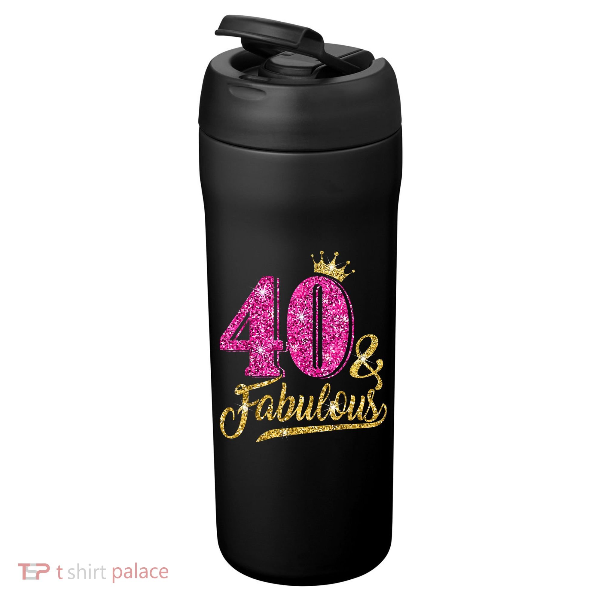 40 Years Old Gift 40 & Fabulous 40th Birthday Pink Crown 24oz Duet Stainless Steel Tumbler