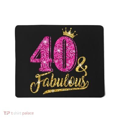 40 Years Old Gift 40 & Fabulous 40th Birthday Pink Crown Mousepad