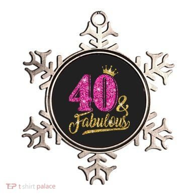 40 Years Old Gift 40 & Fabulous 40th Birthday Pink Crown Ornament
