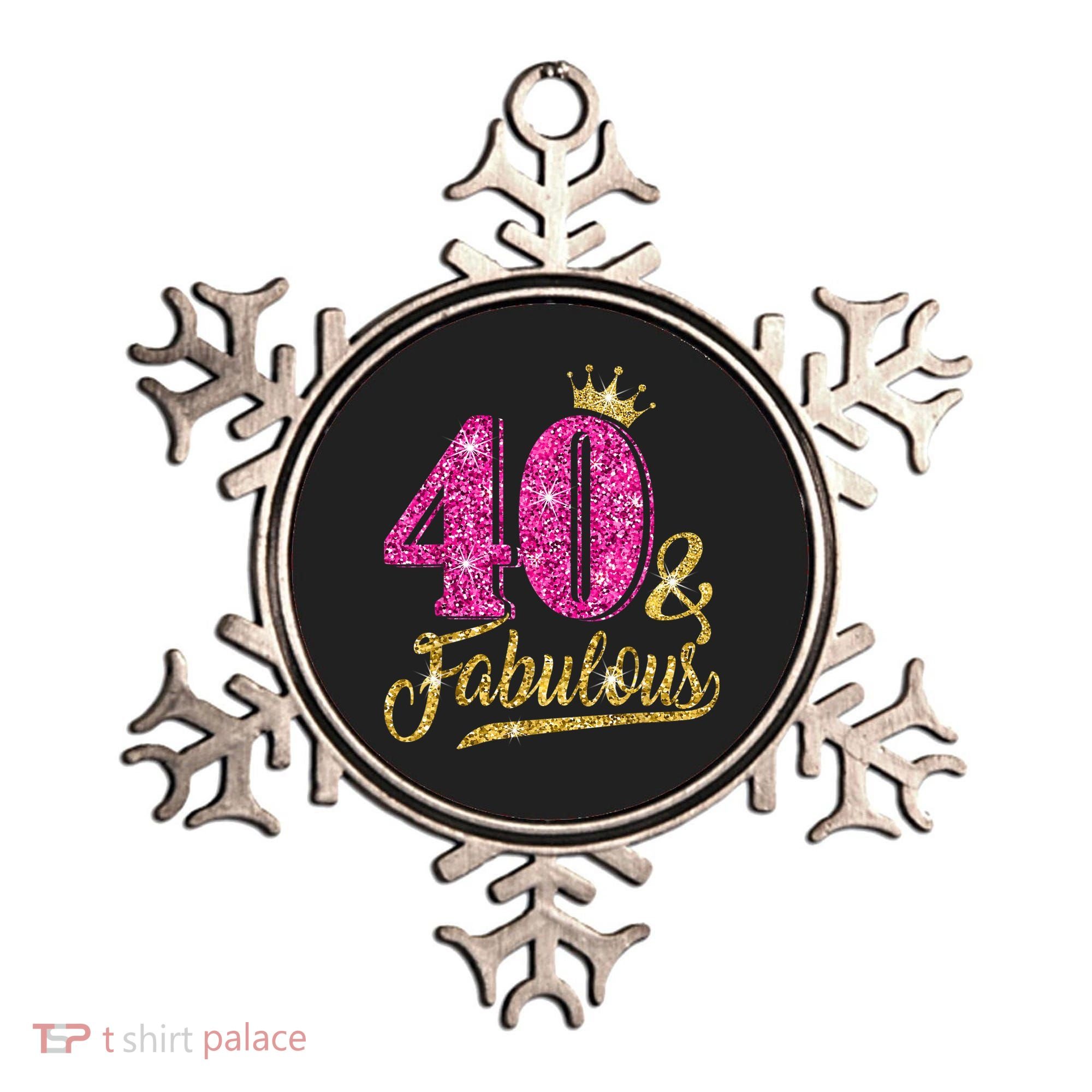 40 Years Old Gift 40 & Fabulous 40th Birthday Pink Crown Ornament