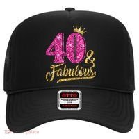 40 Years Old Gift 40 & Fabulous 40th Birthday Pink Crown Hat thumb 0