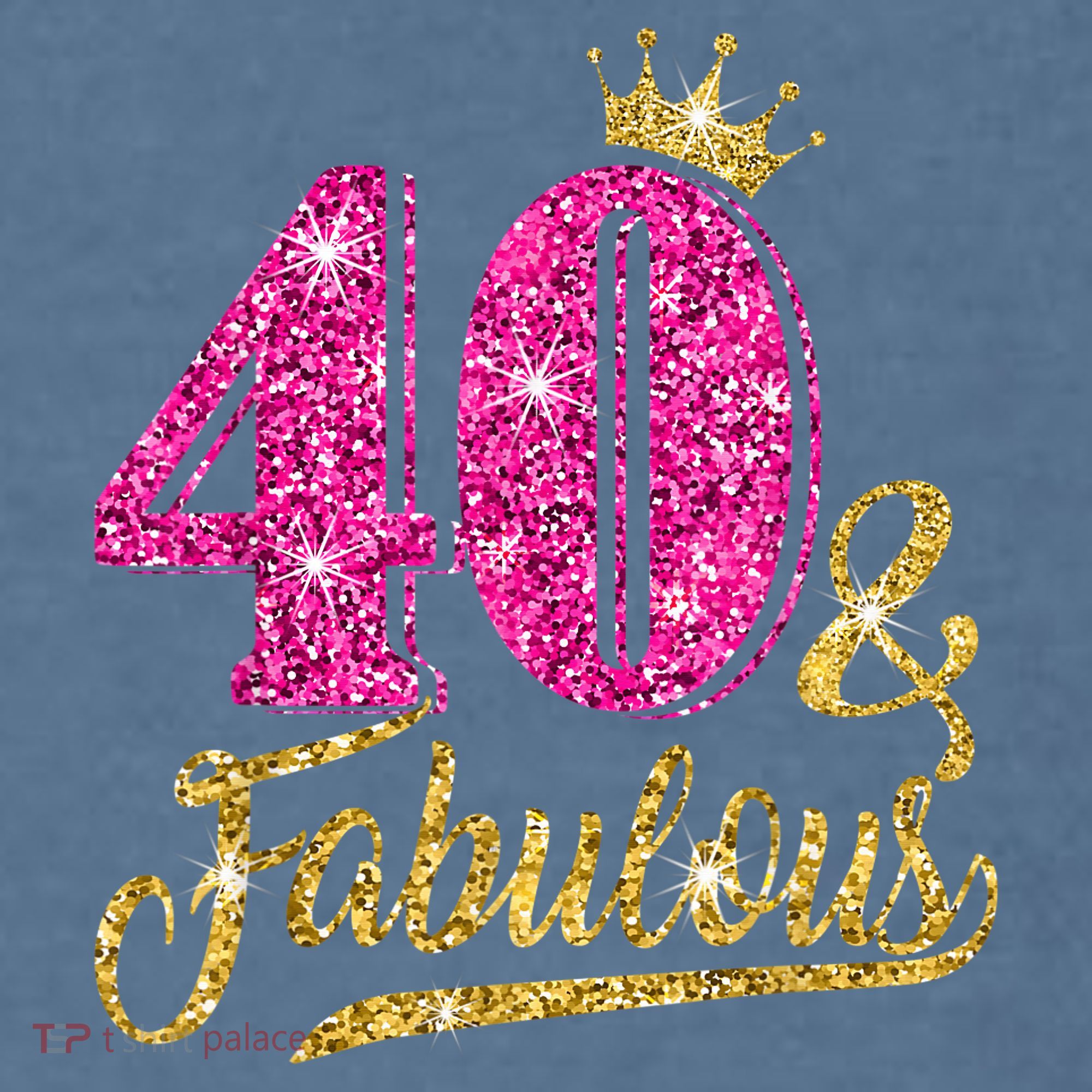 40 Years Old Gift 40 & Fabulous 40th Birthday Pink Crown Comfort Colors Garment-Dyed Hooded Sweatshirt