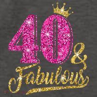 40 Years Old Gift 40 & Fabulous 40th Birthday Pink Crown Vector Backpack thumb 2