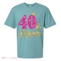 40 Years Old Gift 40 & Fabulous 40th Birthday Pink Crown Sueded Cloud Jersey T-Shirt thumb 0