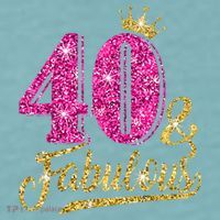 40 Years Old Gift 40 & Fabulous 40th Birthday Pink Crown Sueded Cloud Jersey T-Shirt thumb 2