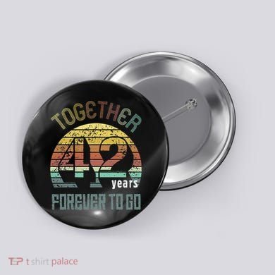 42nd Years Wedding Anniversary Gifts For Couples Matching 42 Button