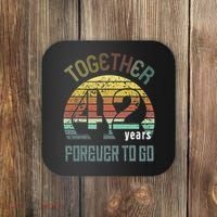 42nd Years Wedding Anniversary Gifts For Couples Matching 42 Coaster thumb 0