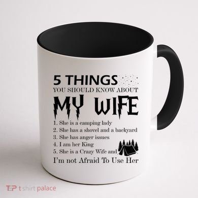 5 Things You Should Know About My Wife Coffee Mug back