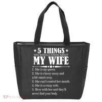 5 Things You Should Know About My Wife Funny Tote Bag thumb 0