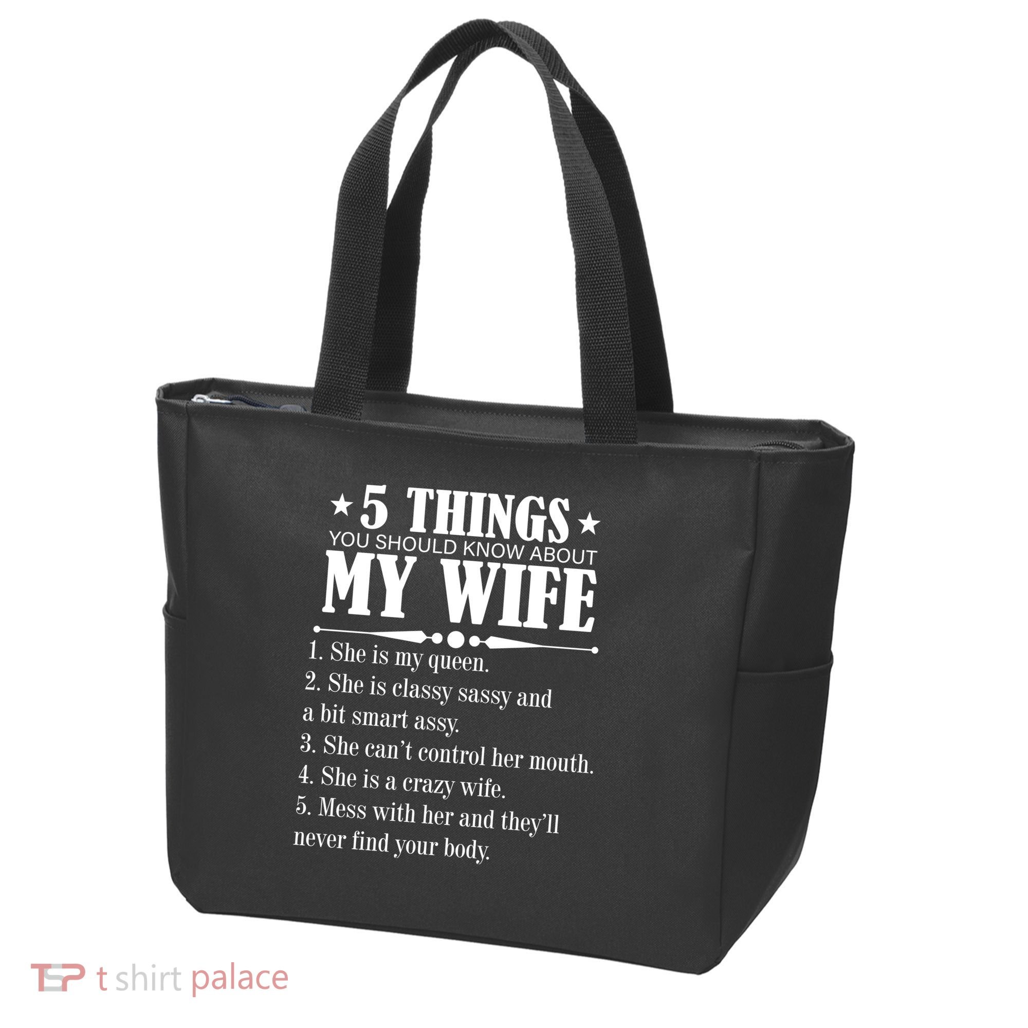 5 Things You Should Know About My Wife Funny Tote Bag