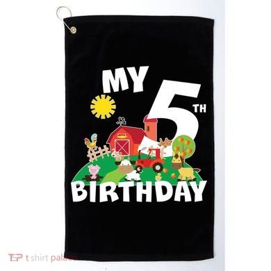5 Year Old Farm My 5th Birthday Golf Towel