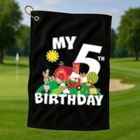 5 Year Old Farm My 5th Birthday Golf Towel thumb 1