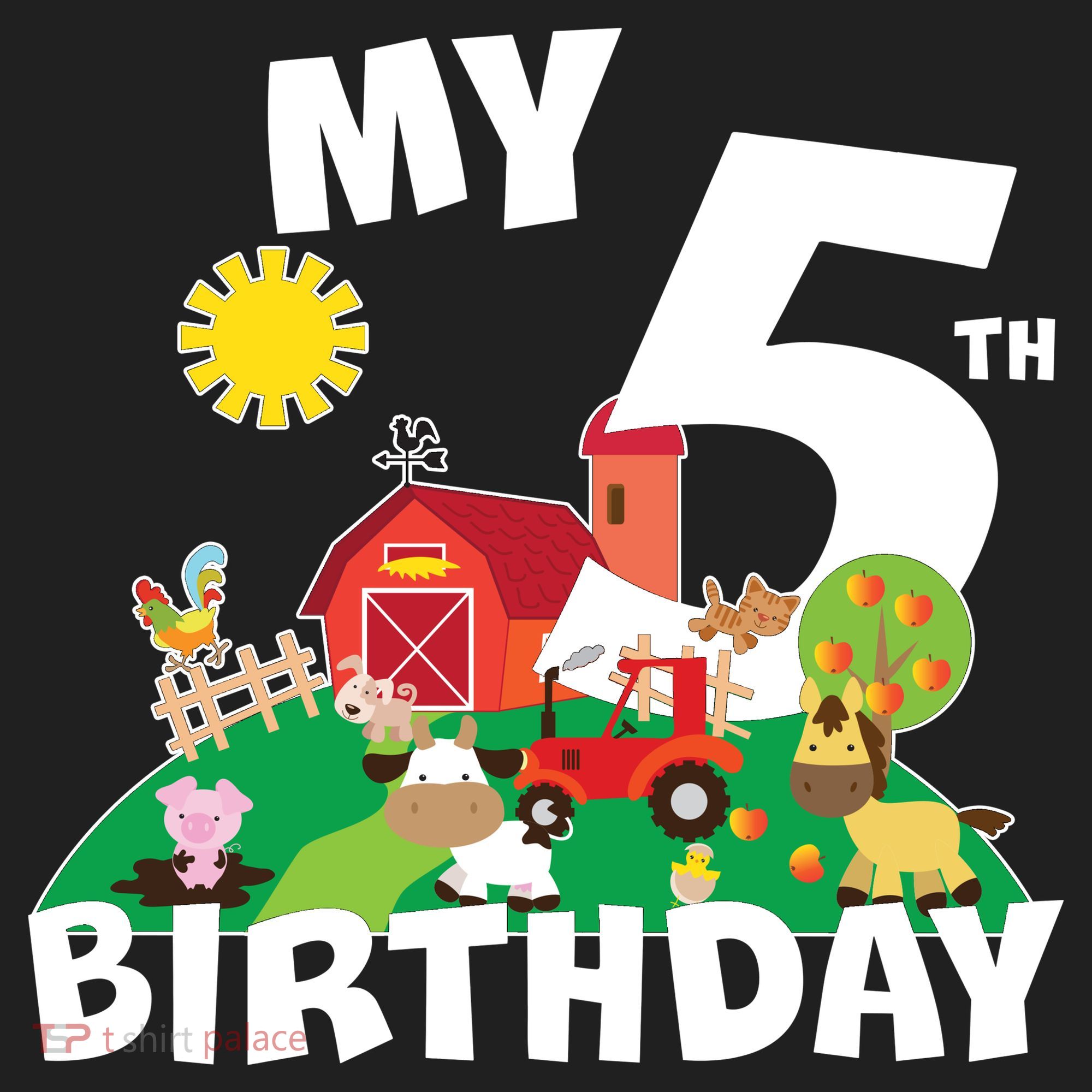 5 Year Old Farm My 5th Birthday Golf Towel