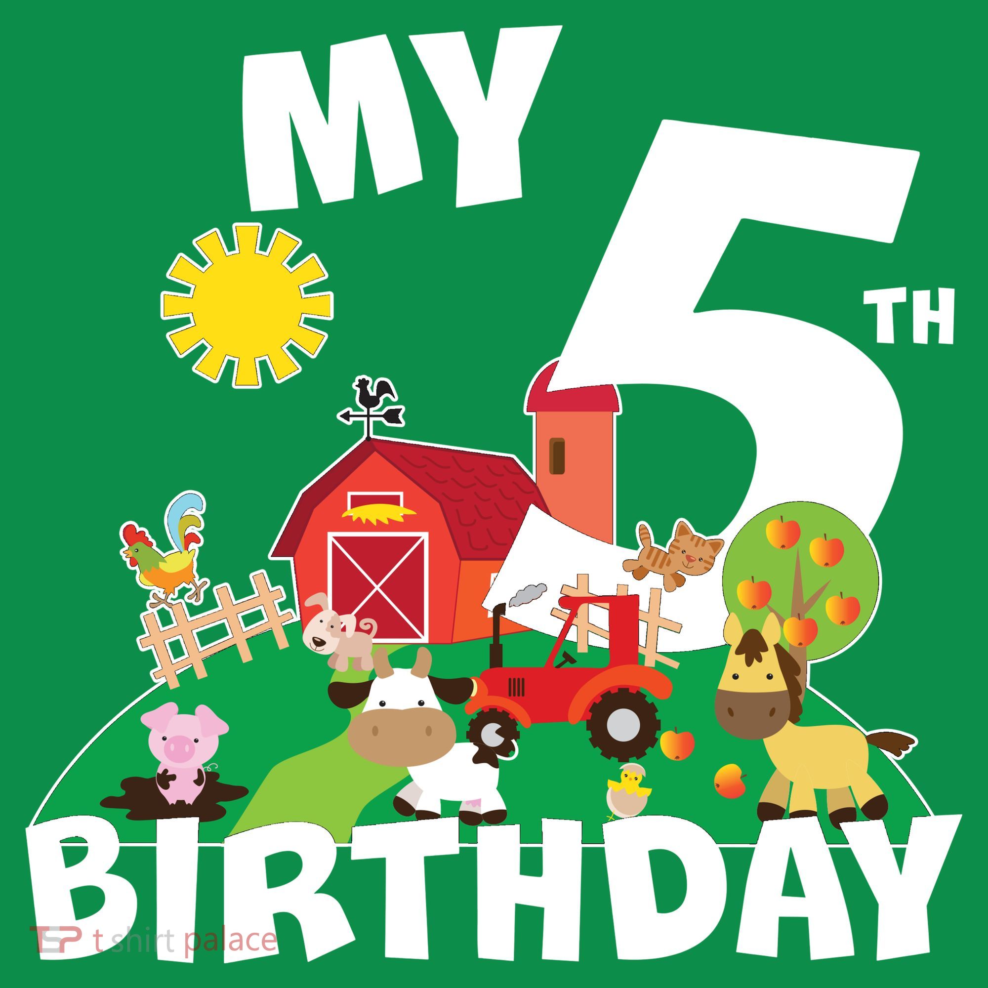 5 Year Old Farm My 5th Birthday Kids Hoodie
