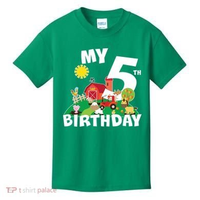 5 Year Old Farm My 5th Birthday Kids T-Shirt