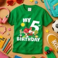 5 Year Old Farm My 5th Birthday Kids T-Shirt thumb 3