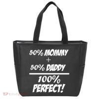 50 Mommy Plus 50 Daddy Equals 100 Percent Perfect Tote Bag thumb 0
