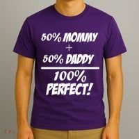 50 Mommy Plus 50 Daddy Equals 100 Percent Perfect T-Shirt thumb 3