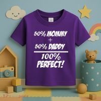 50 Mommy Plus 50 Daddy Equals 100 Percent Perfect Toddler T-Shirt thumb 3