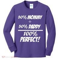 50 Mommy Plus 50 Daddy Equals 100 Percent Perfect Kids Long Sleeve Shirt thumb 0