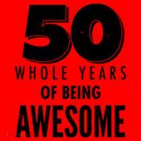 50 Whole Years Of Being Awesome Birthday Santa Hat thumb 1
