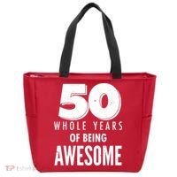 50 Whole Years Of Being Awesome Birthday Tote Bag thumb 0