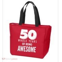 50 Whole Years Of Being Awesome Birthday Tote Bag thumb 3