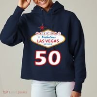 50 Years Old In Vegas - 50th Birthday Ladies Heavyweight Boxy Pullover Hoodie thumb 0