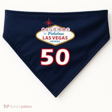 50 Years Old In Vegas - 50th Birthday USA-Made Doggie Bandana