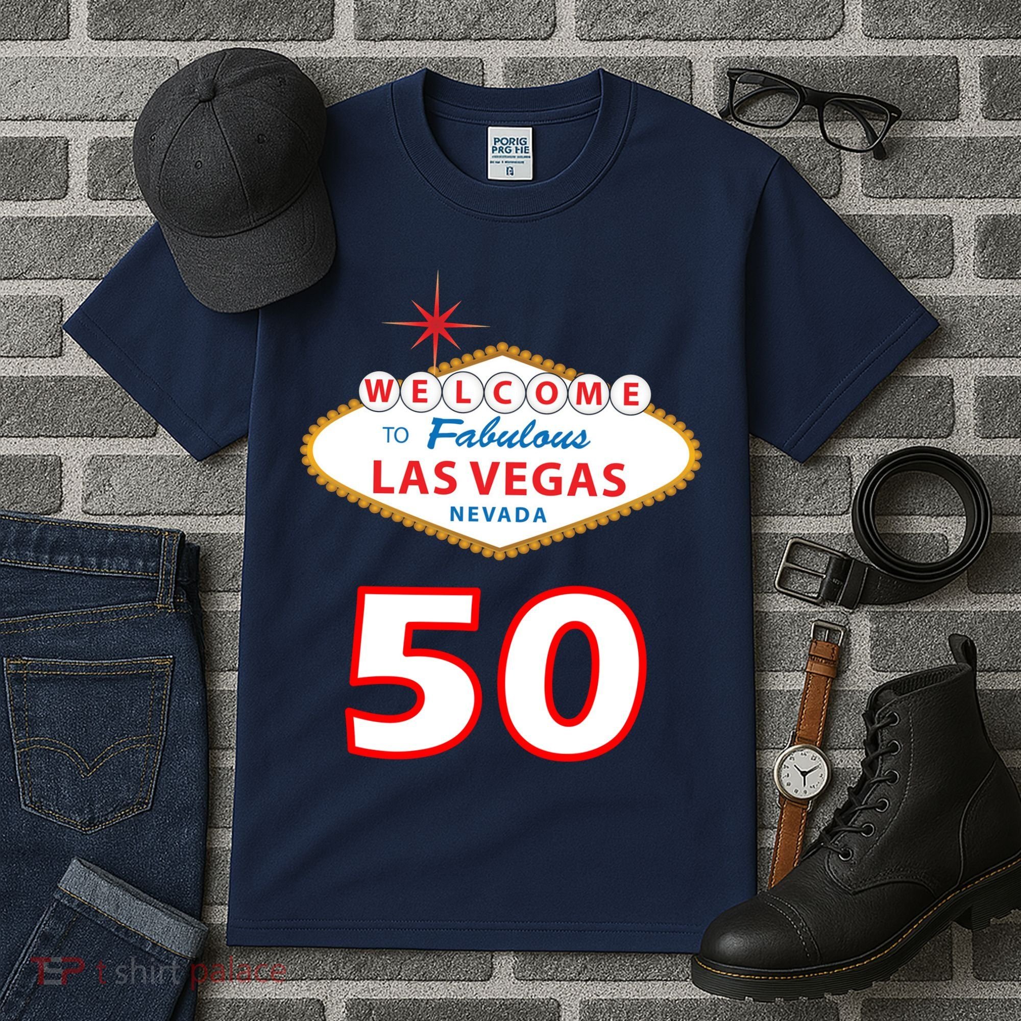 50 Years Old In Vegas - 50th Birthday Tall T-Shirt