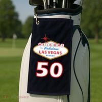 50 Years Old In Vegas - 50th Birthday Golf Towel thumb 2