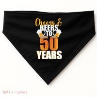 50th Birthday Cheers & Beers To 50 Years USA-Made Doggie Bandana thumb 0