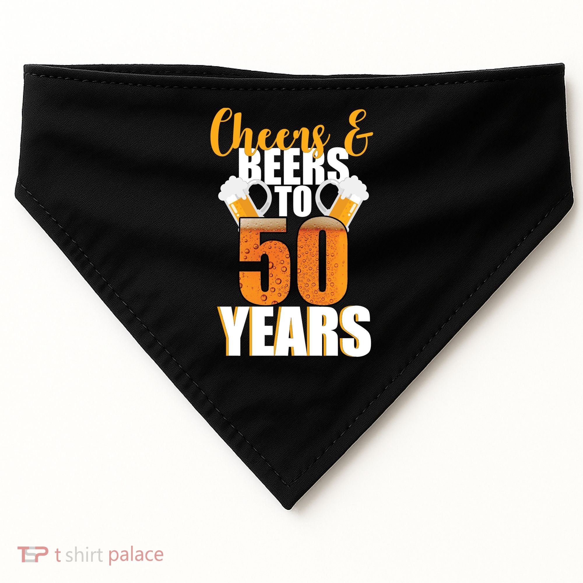 50th Birthday Cheers & Beers To 50 Years USA-Made Doggie Bandana