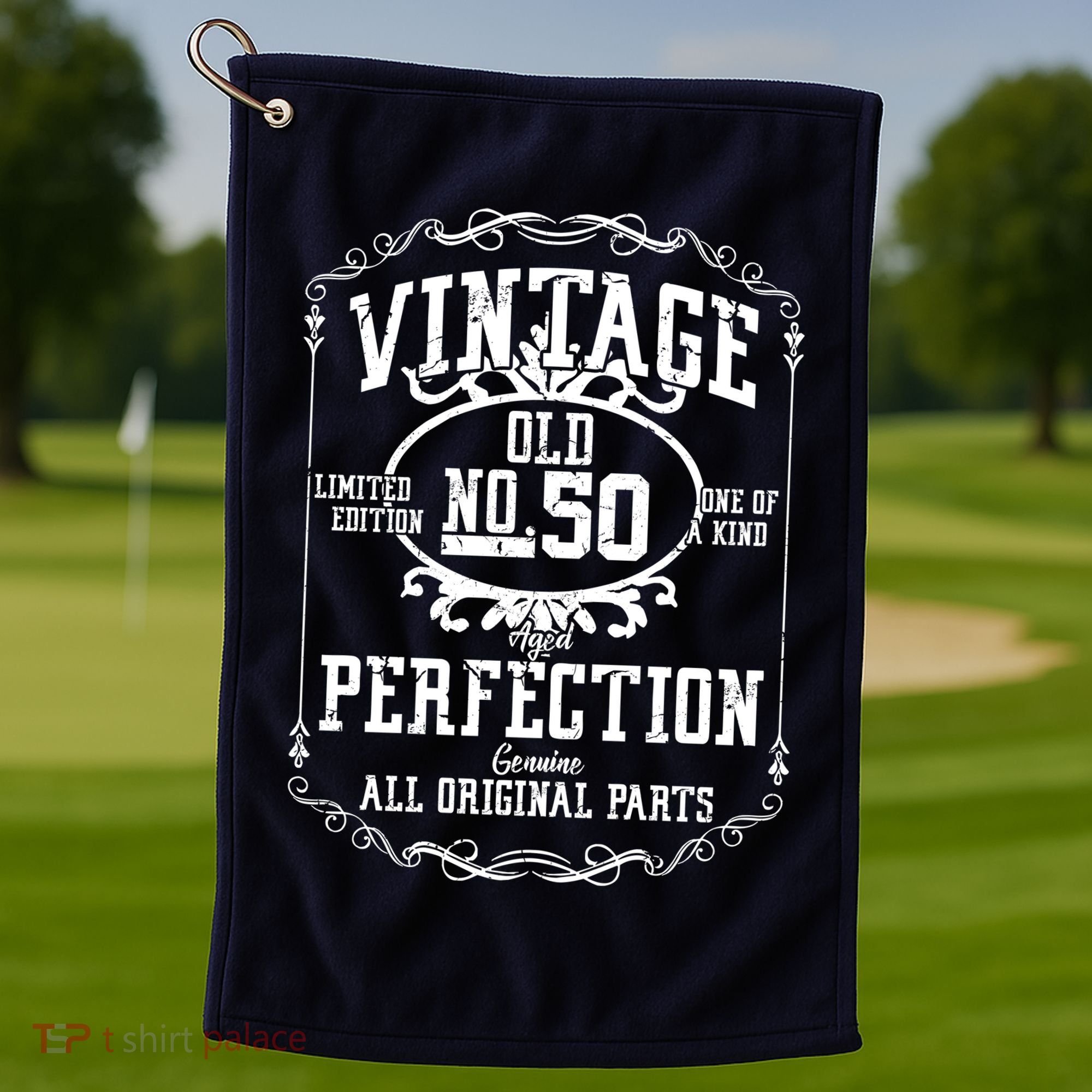 50th Birthday Genuine All Original Parts Golf Towel