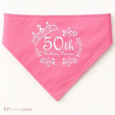 50th Birthday Princess USA-Made Doggie Bandana