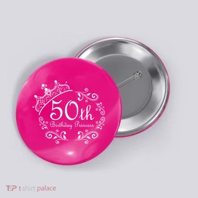 50th Birthday Princess Button