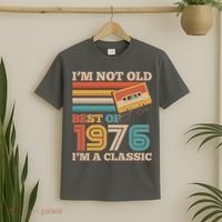 50th 1976 Birthday Retro I'm Not Old I'm A Classic Best Of Cassette Tape  T-Shirt thumb 2