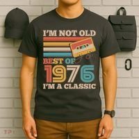 50th 1976 Birthday Retro I'm Not Old I'm A Classic Best Of Cassette Tape  T-Shirt thumb 6