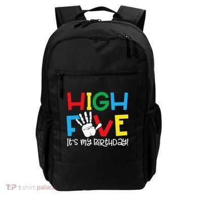 5yr 5th Birthday Funny High Five Its My Birthday Backpack