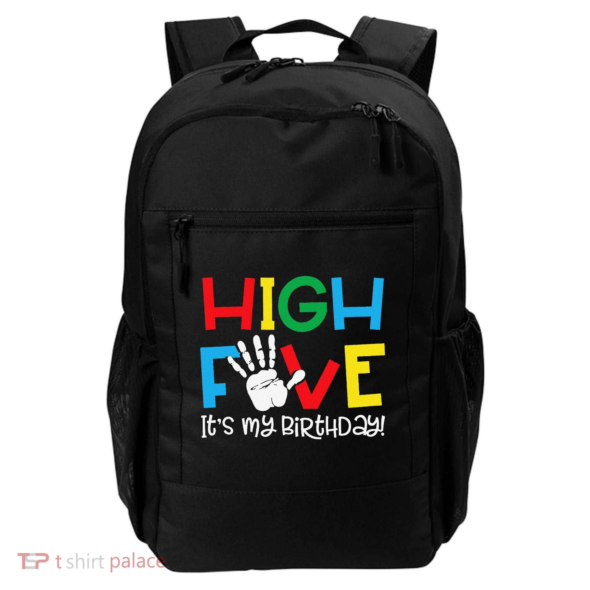 5yr 5th Birthday Funny High Five Its My Birthday Backpack