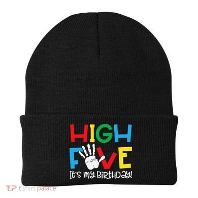 5yr 5th Birthday Funny High Five Its My Birthday Beanie